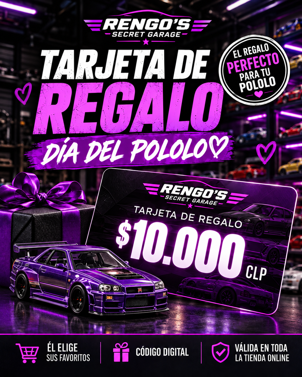 Tarjeta de Regalo Día del Pololo – Secret Garage