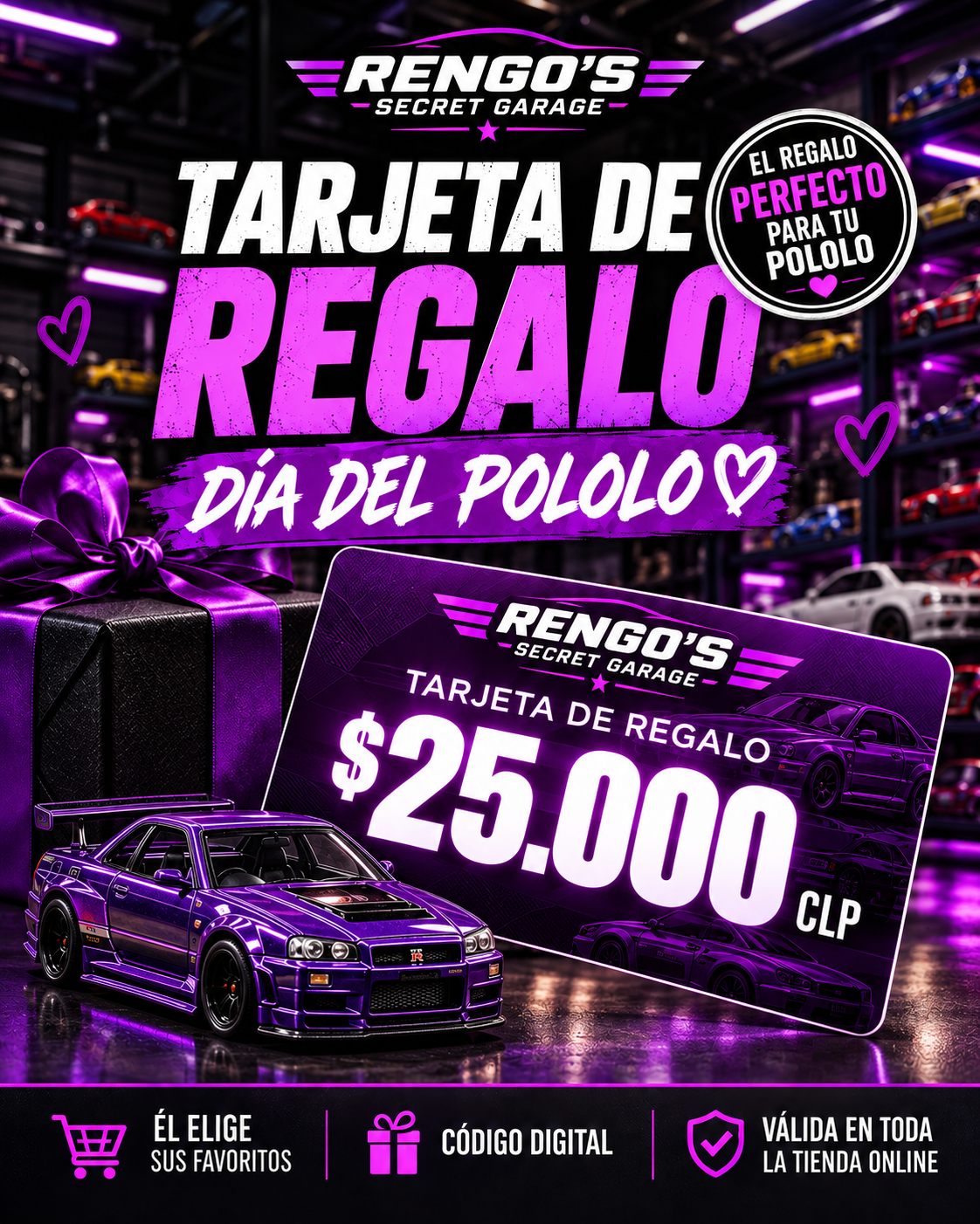Tarjeta de Regalo Día del Pololo – Secret Garage
