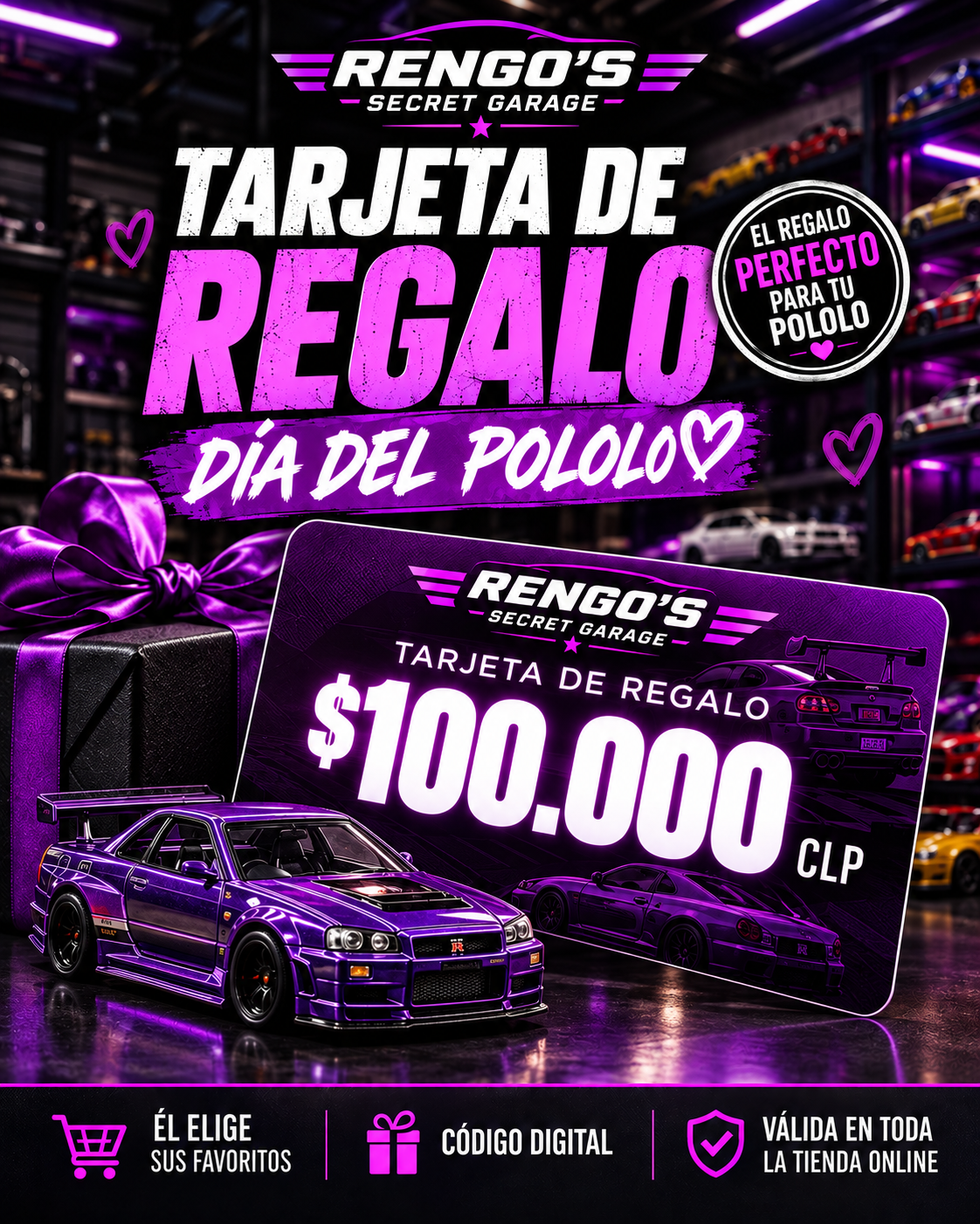 Tarjeta de Regalo Día del Pololo – Secret Garage